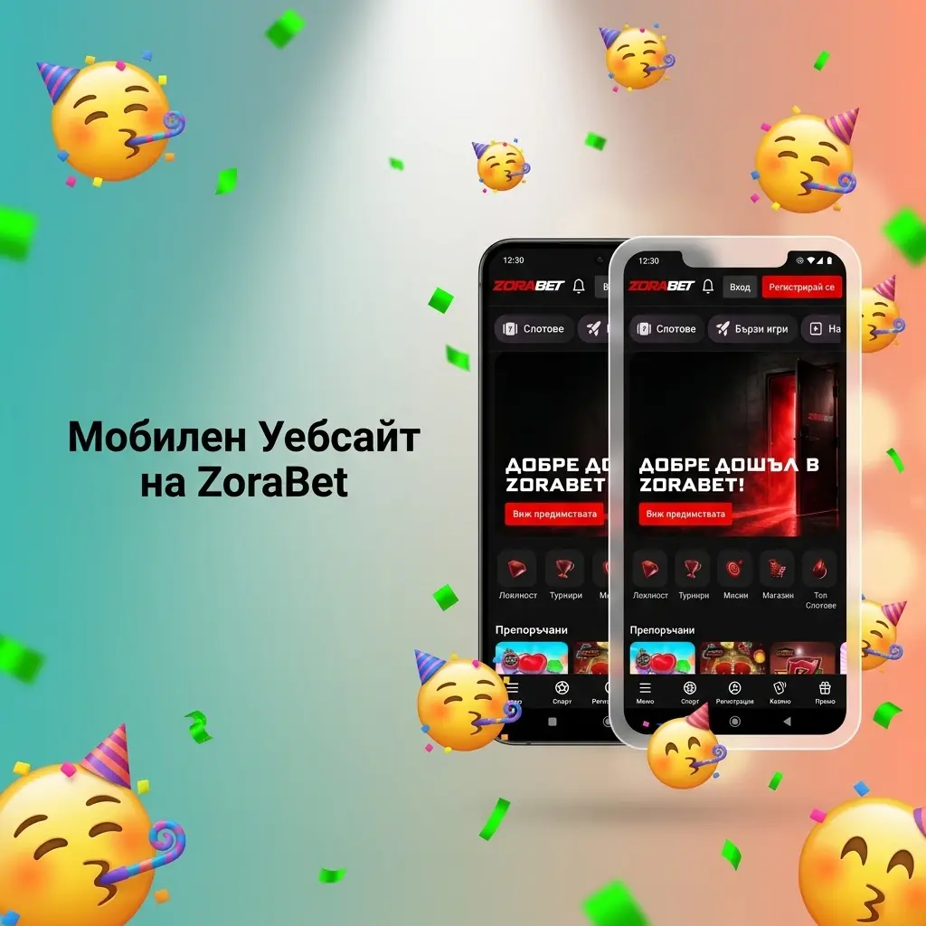 Мобилен уебсайт на ZoraBet оптимизиран за Android и iOS с адаптивен дизайн и пълна функционалност